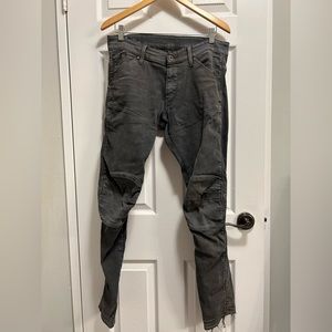 G-star 3D skinny mens gray distressed jeans 33x32